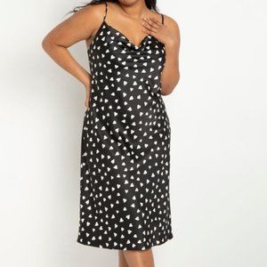 Eloquii black and white heart slip dress